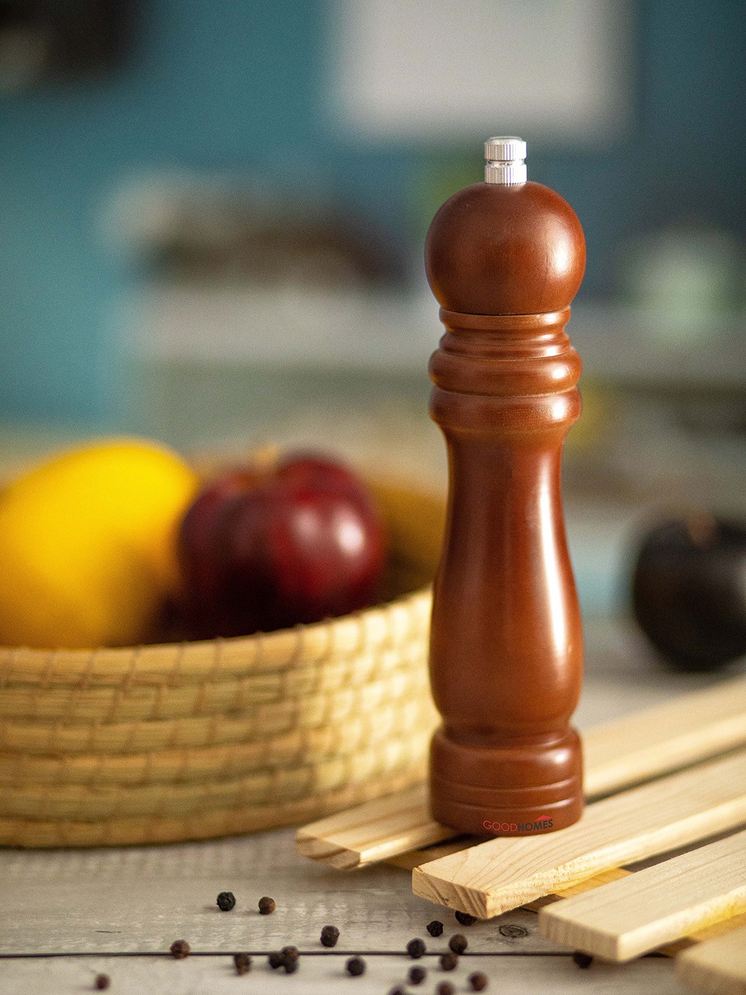 

GOODHOMES Brown Dishwasher And Microwave Safe Wood Pepper Shaker