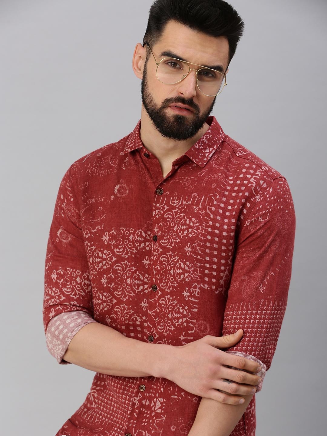 

SHOWOFF Men Red Comfort Floral Printed Casual Shirt