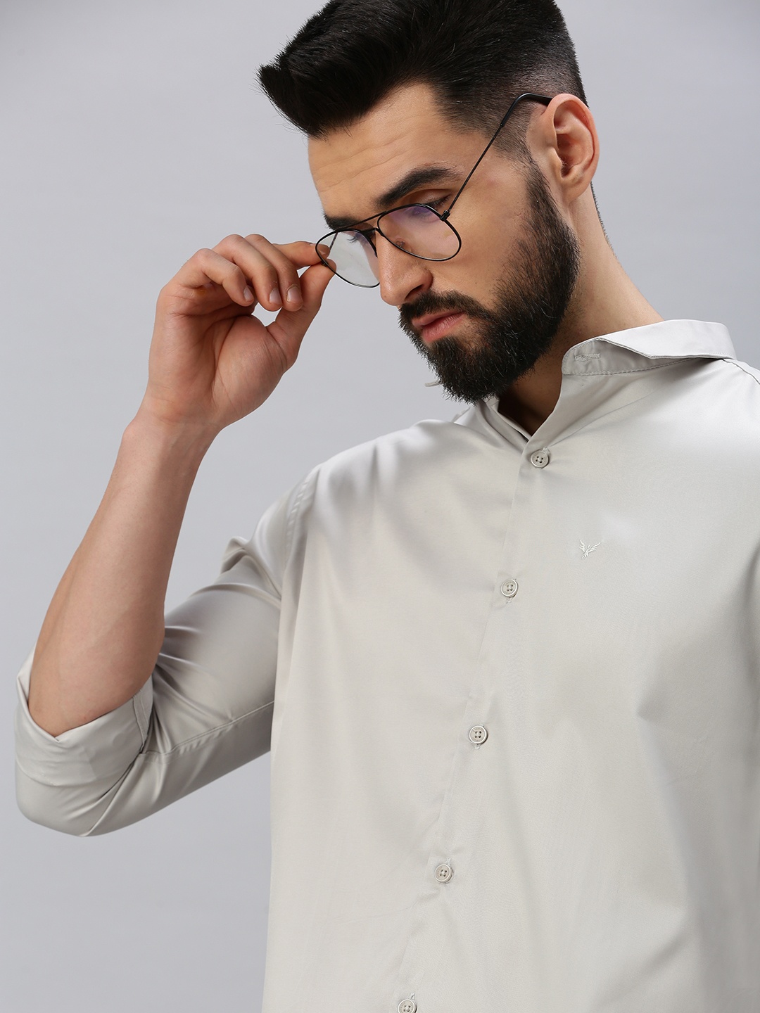 

SHOWOFF Men Grey Comfort Casual Shirt