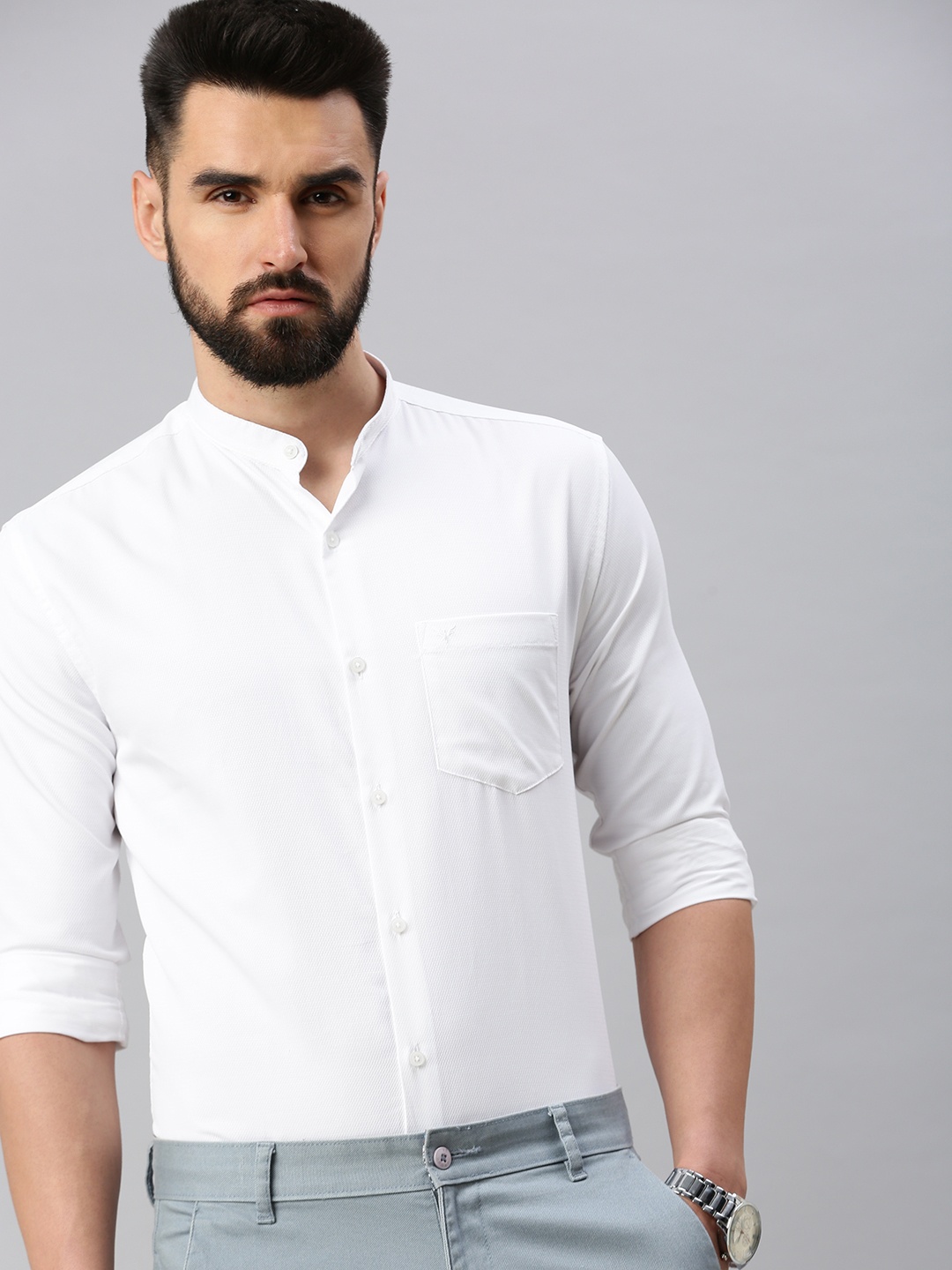 

SHOWOFF Men White Comfort Casual Shirt