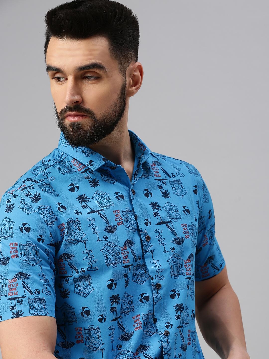 

SHOWOFF Men Blue Comfort Floral Printed Casual Shirt