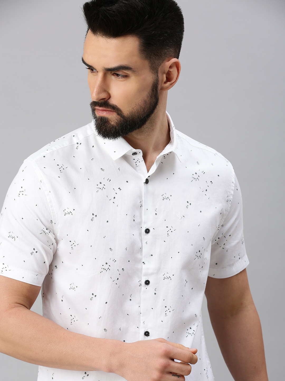 

SHOWOFF Men Comfort Printed Casual Shirt, White