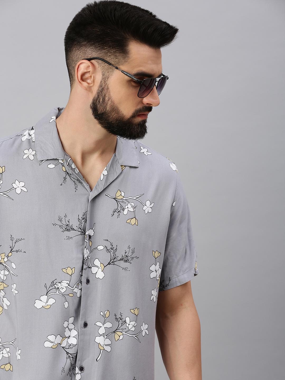 

SHOWOFF Men Comfort Floral Printed Casual Shirt, Grey