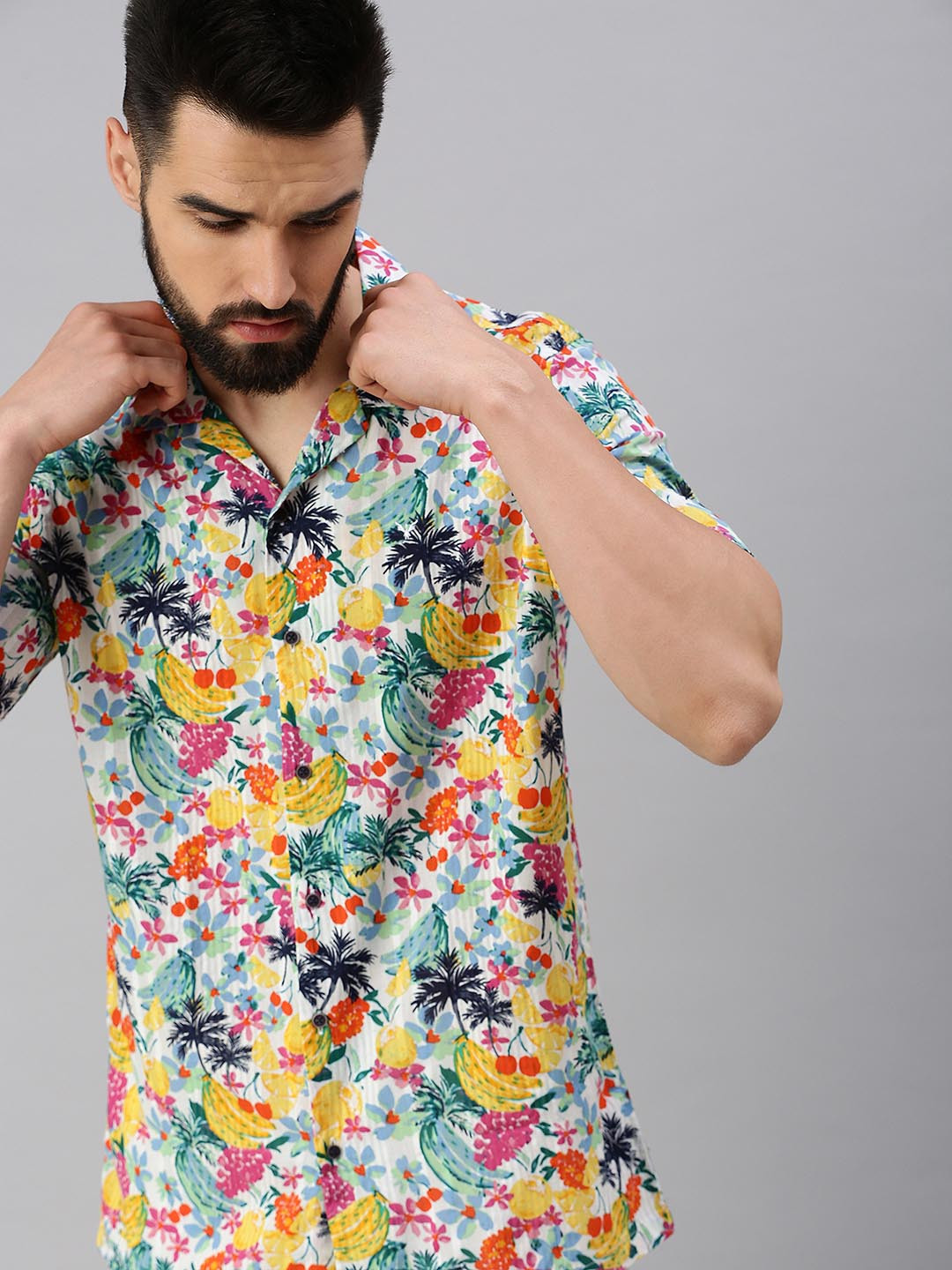 

SHOWOFF Men Comfort Printed Casual Shirt, White