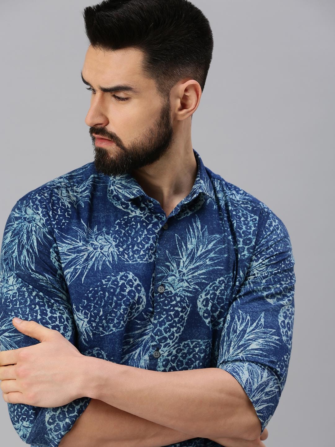 

SHOWOFF Men Comfort Printed Casual Shirt, Blue