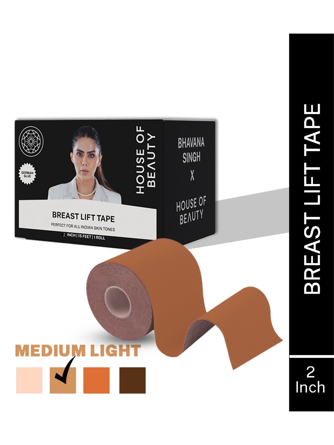 

House of Beauty Breast Lift Tape - Medium Dark 2 Inches, Brown