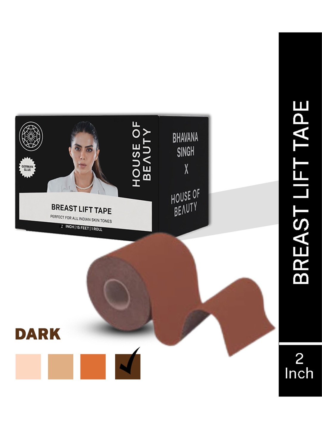 

House of Beauty Breast Lift Tape - Dark 2 Inches, Coffee brown