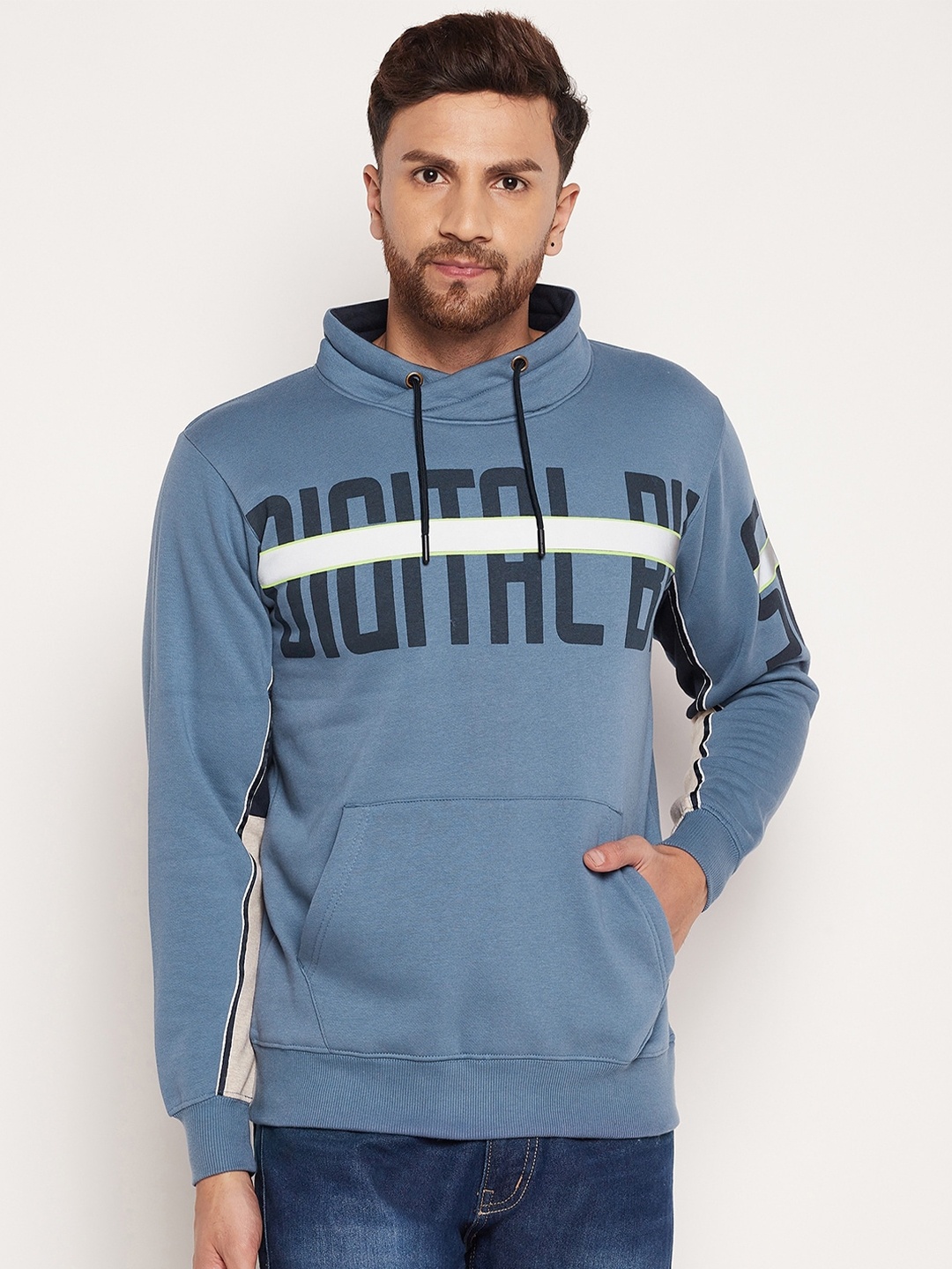 

Duke Men Blue Printed Sweatshirt