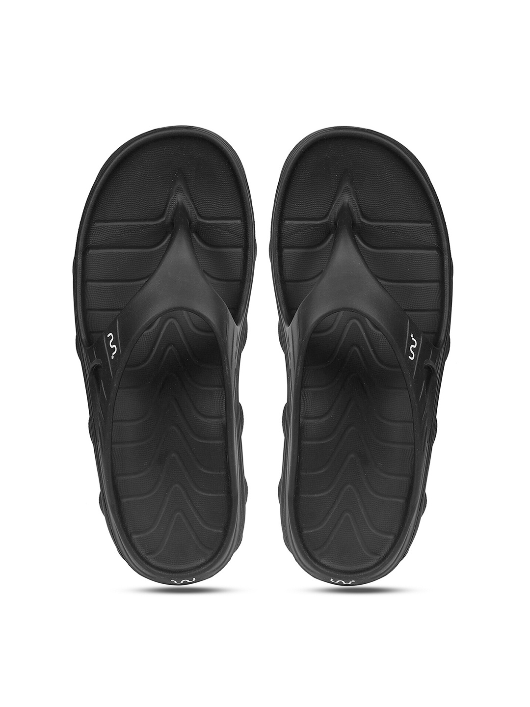 

Doubleu Men Rubber Thong Flip-Flops, Black