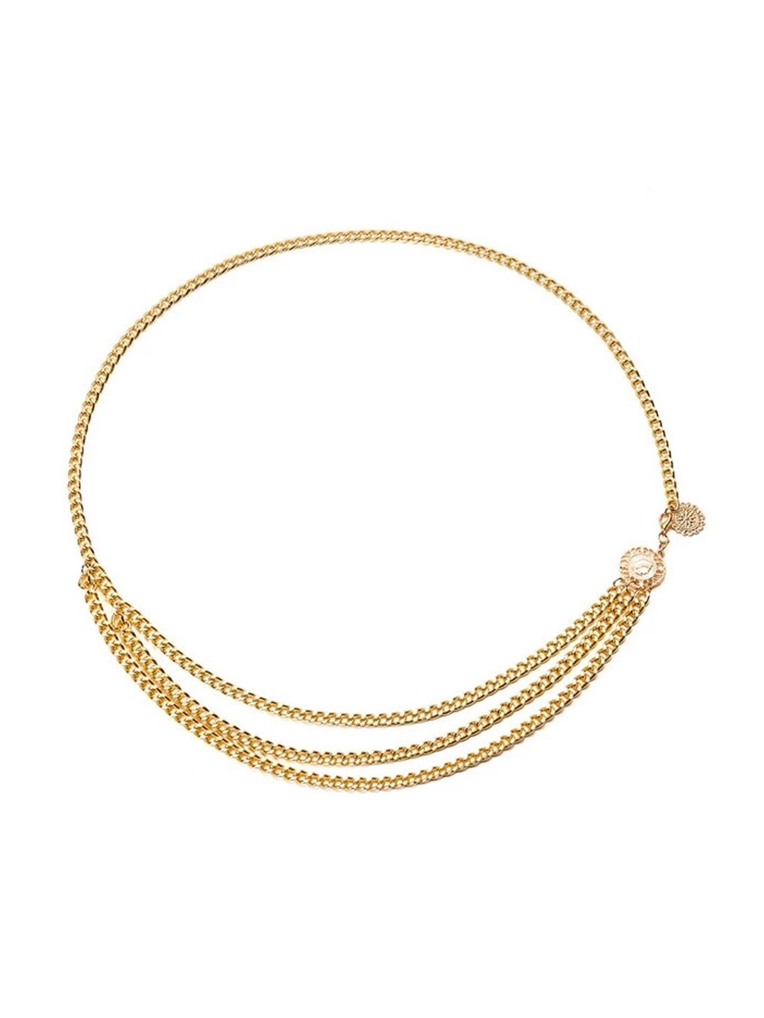 

Unwind by Yellow Chimes Gold-Toned Tripple Layer Waist chain