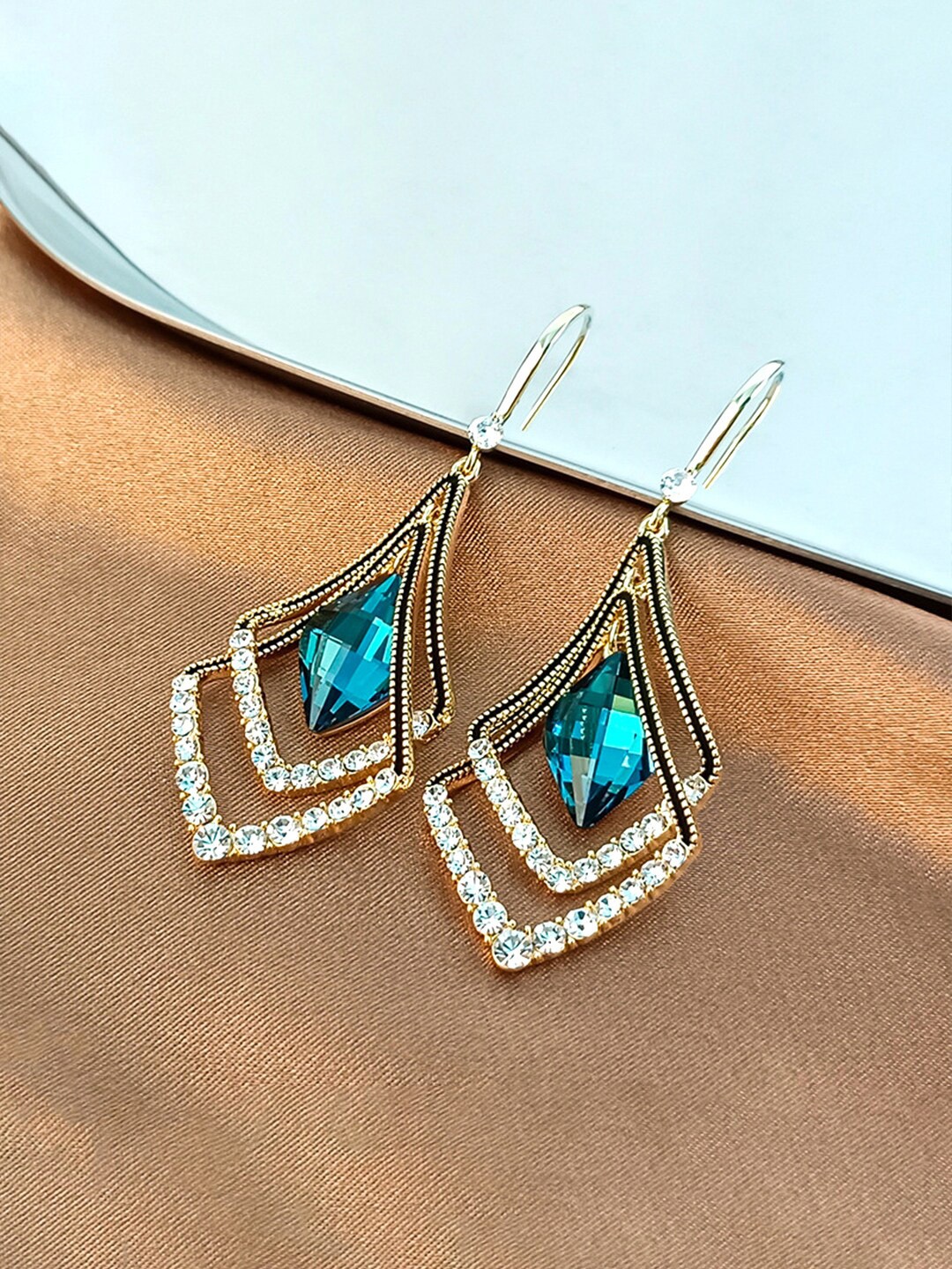 

Unwind by Yellow Chimes Blue Contemporary Drop Earrings