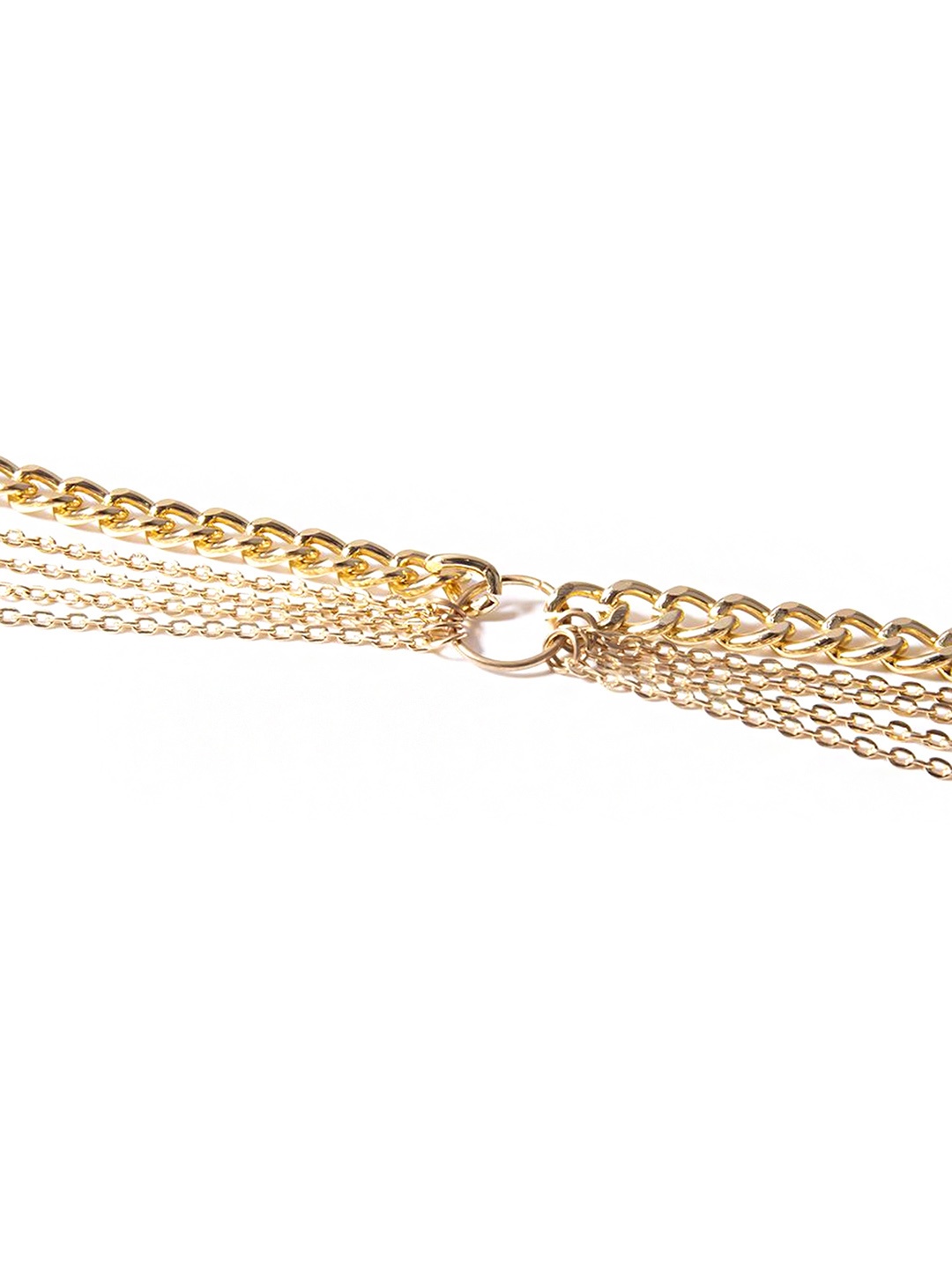 

Yellow Chimes Women Gold-Plated Layared Link Waist Chain