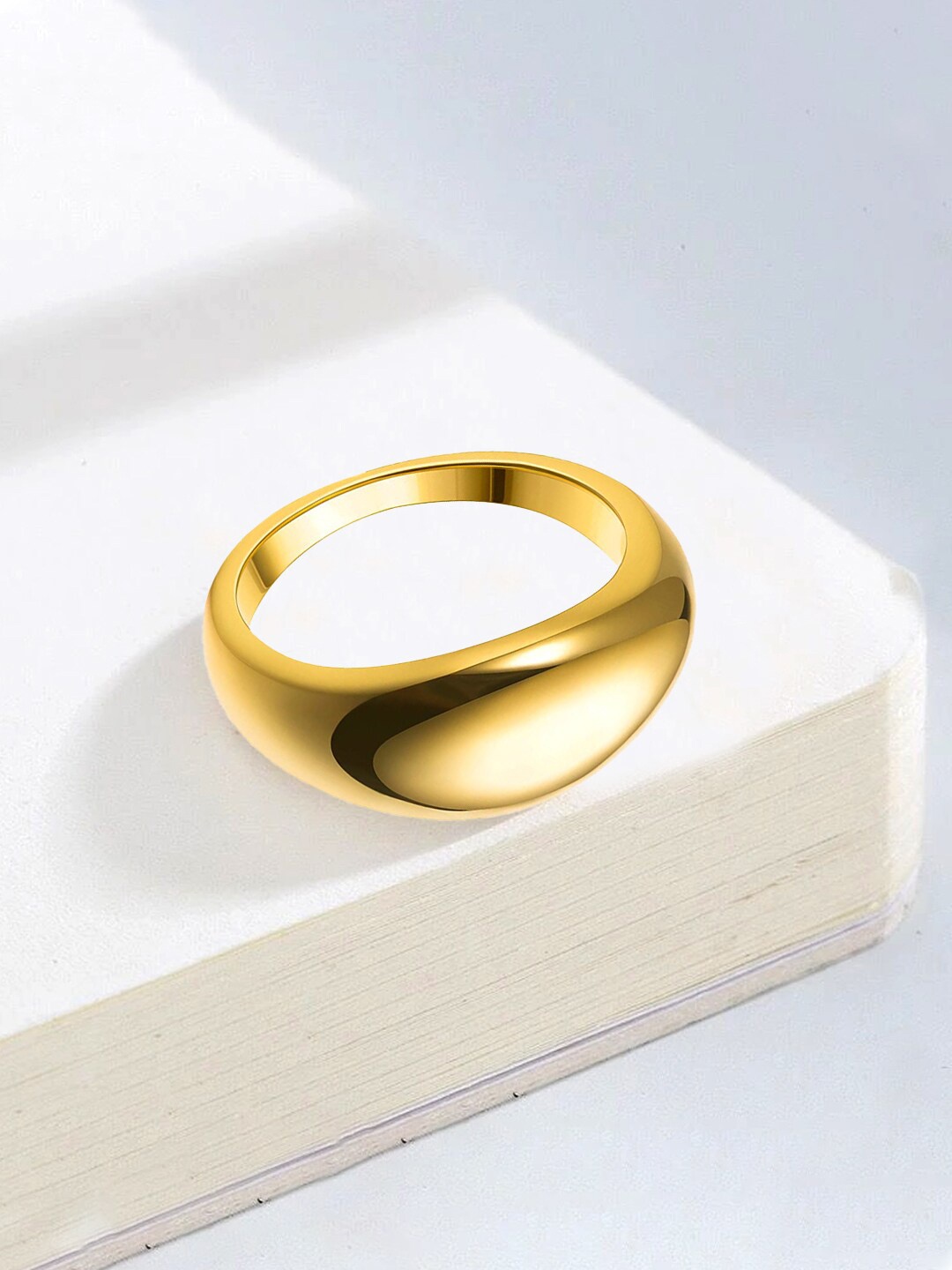 

Yellow Chimes Gold-Plated Minimalist Wedding Ring