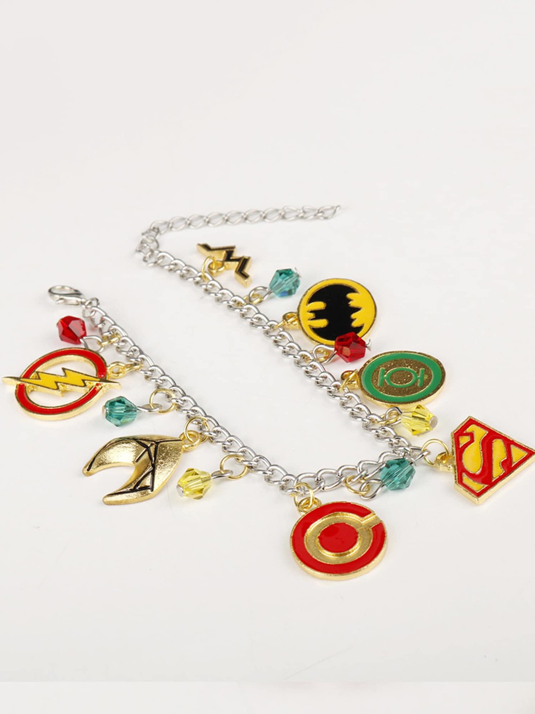

Yellow Chimes Women Silver-Toned & Red Brass Silver-Plated Charm Bracelet