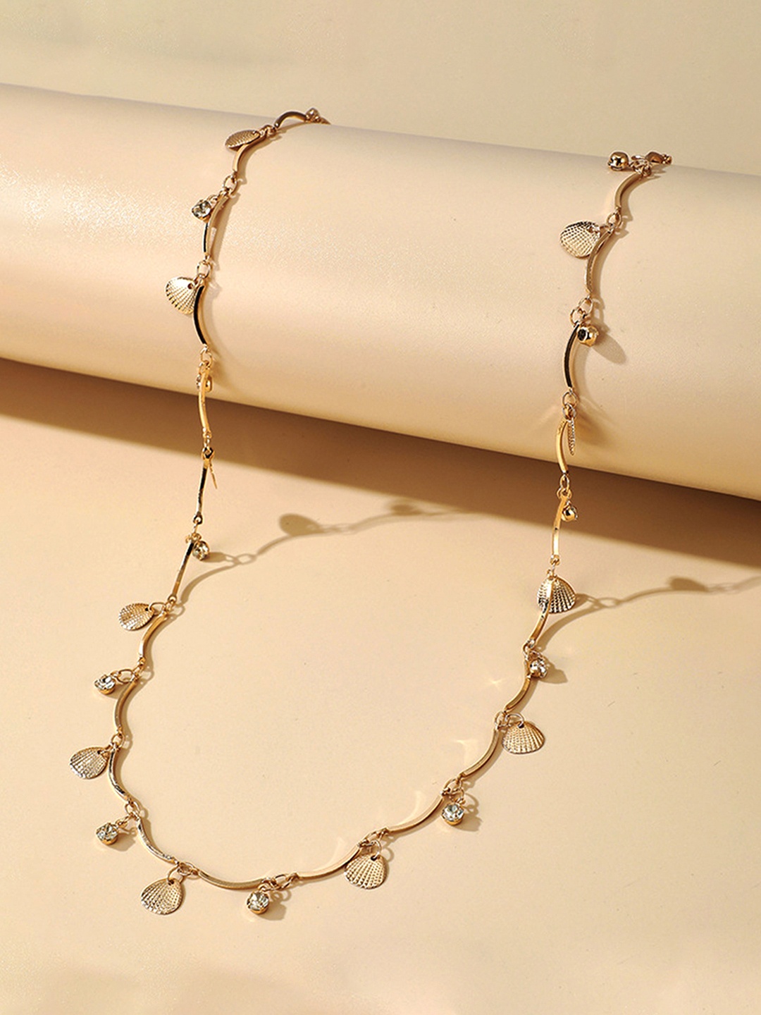 

Yellow Chimes Gold-Toned Crystal Studded Waist Chain