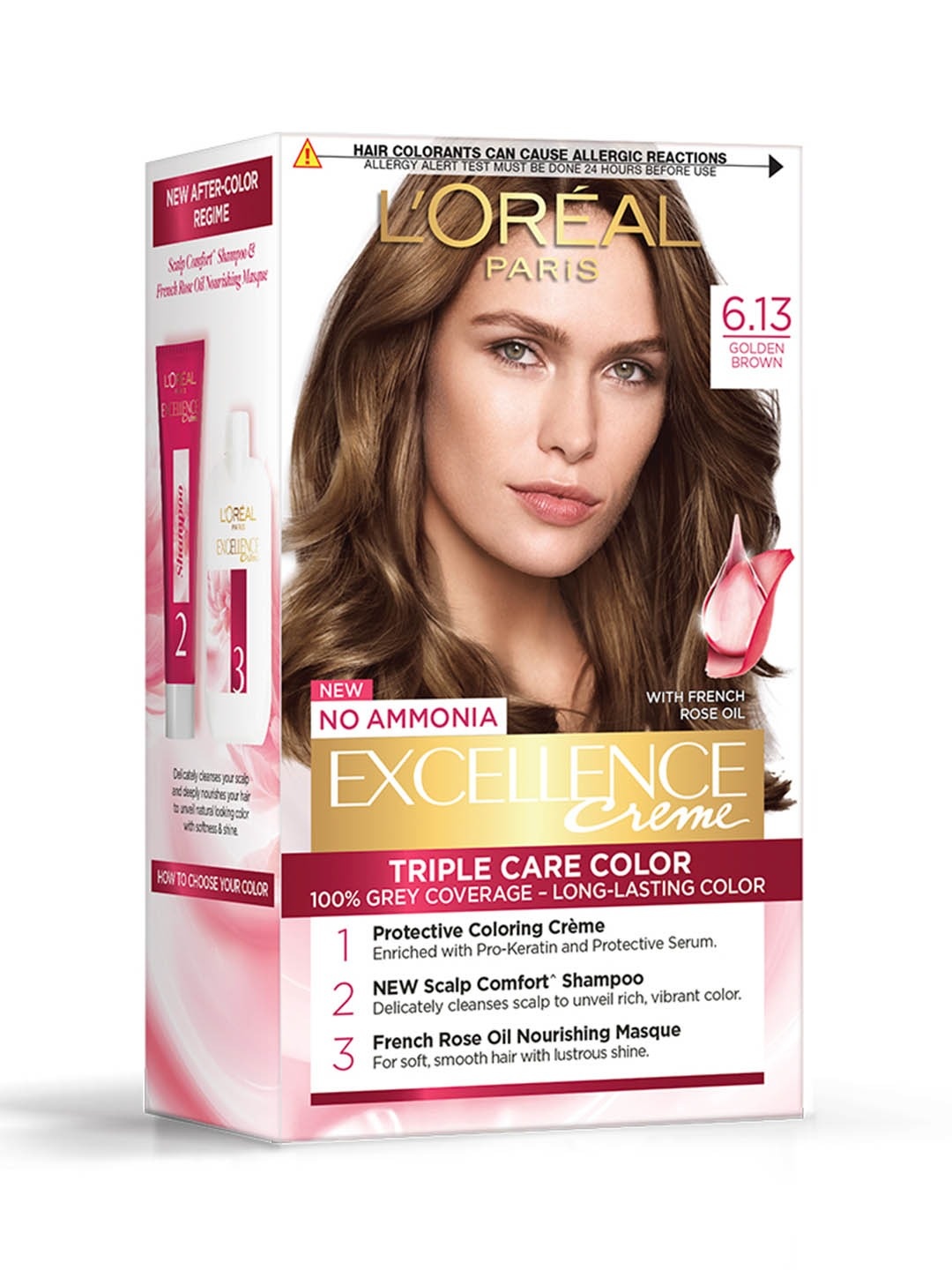 

LOreal Paris Excellence Creme No Ammonia Triple Care Hair Color - Golden Brown 6.13