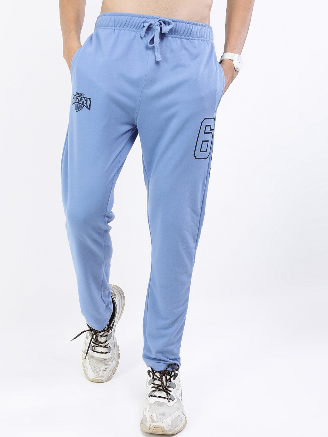 

HIGHLANDER Men Blue Printed Track Pants