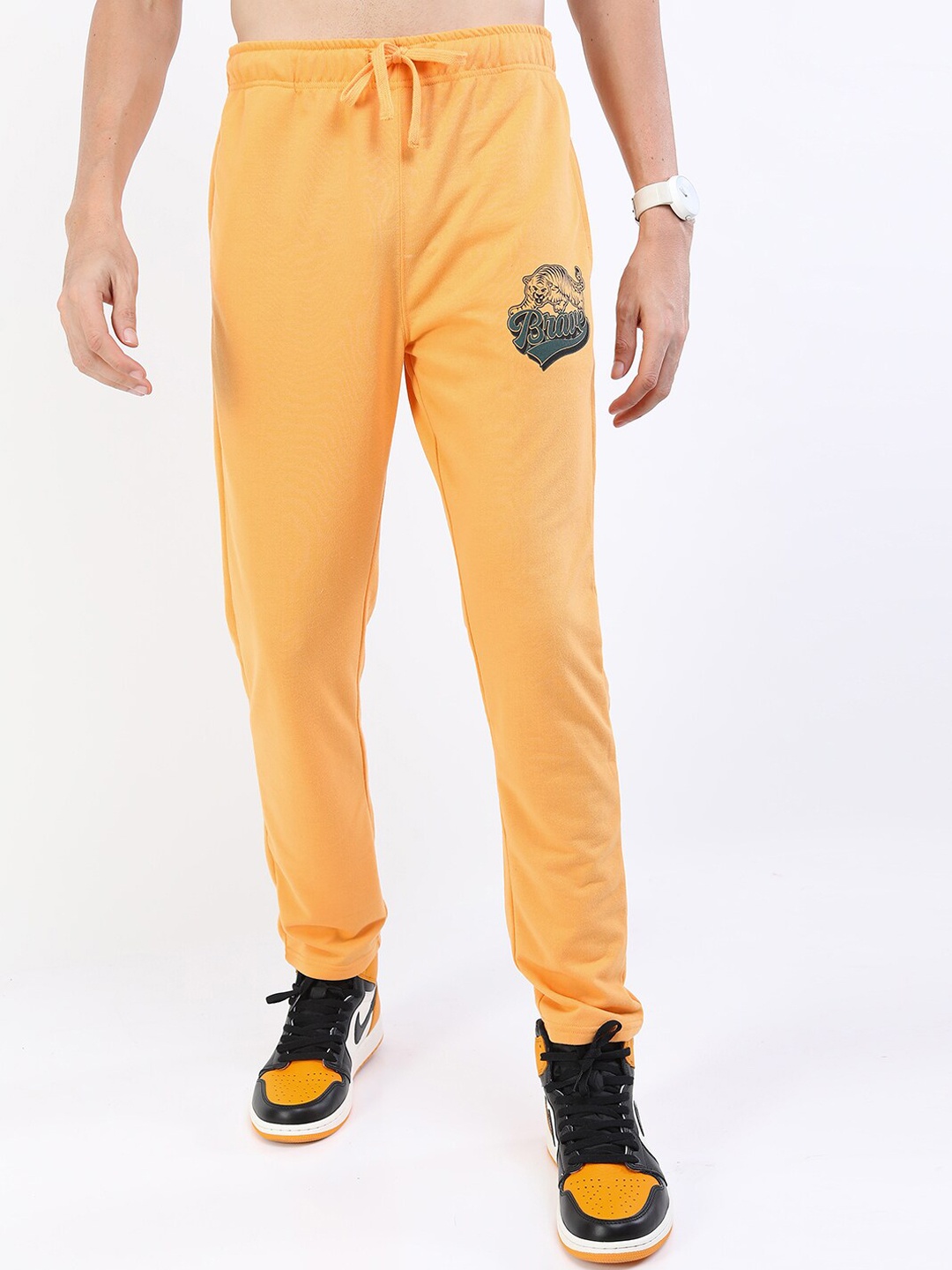 

HIGHLANDER Men Tiger logo Track Pants, Mustard