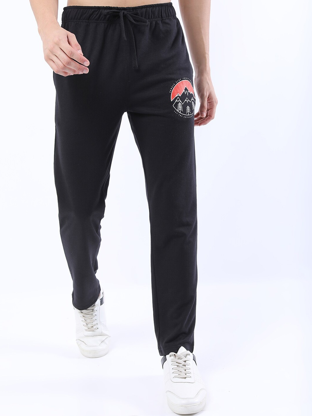 

HIGHLANDER Men Black Regular Fit Printed Track Pants