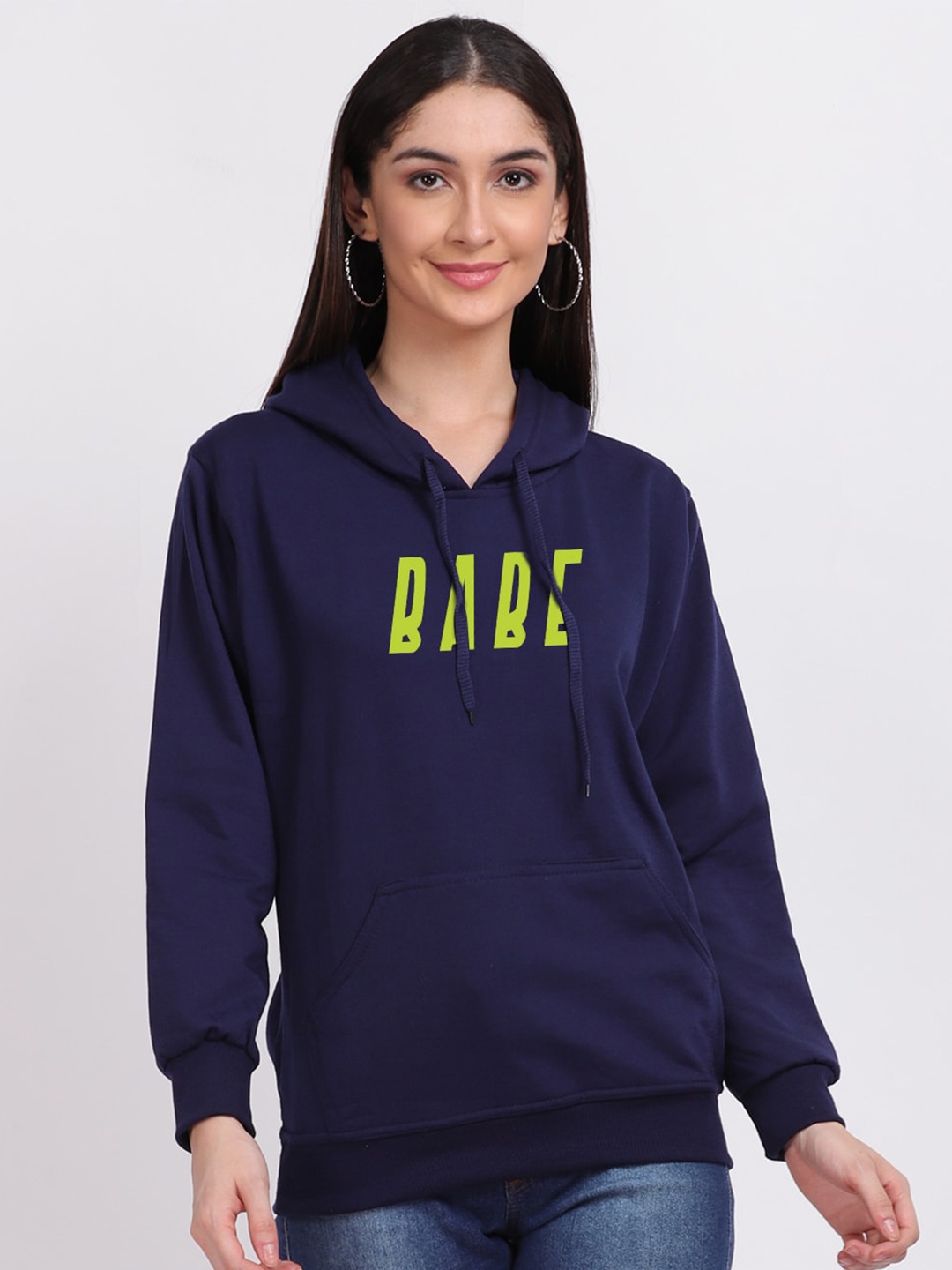 

Mad Over Print Women Blue Hooded Sweatshirt