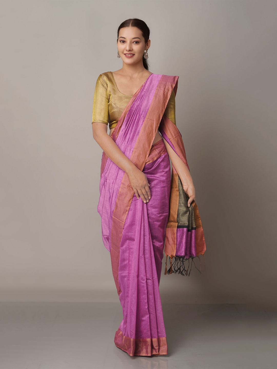 

Unnati Silks Purple Chanderi Sico Saree
