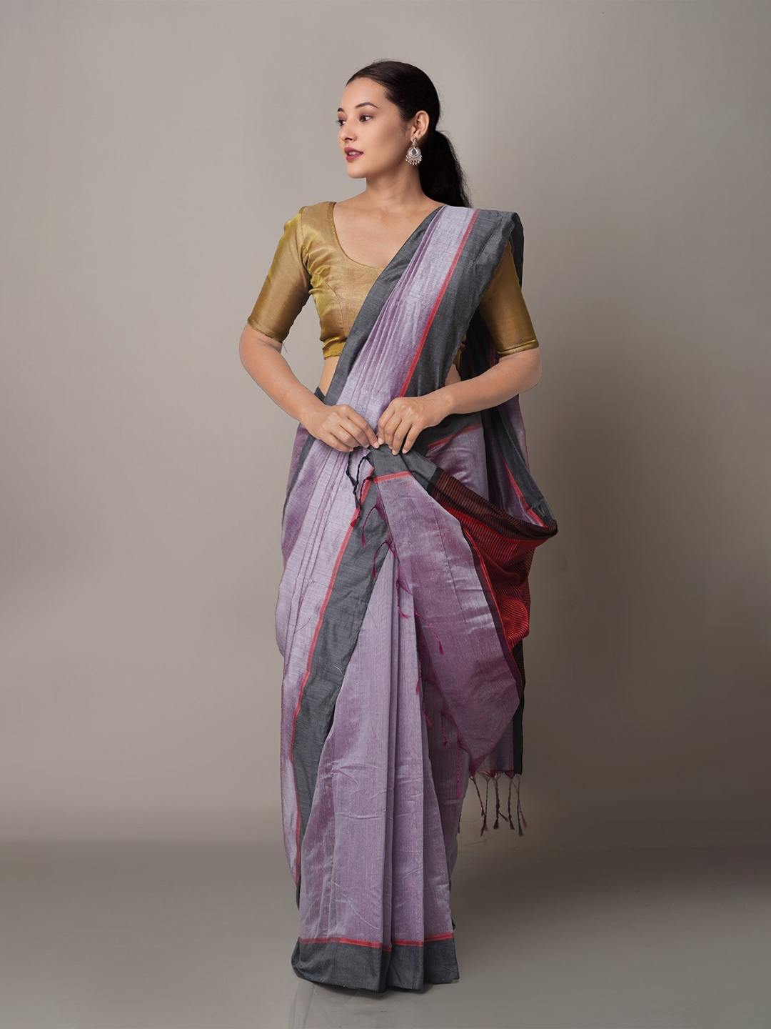 

Unnati Silks Purple Chanderi Sico Saree