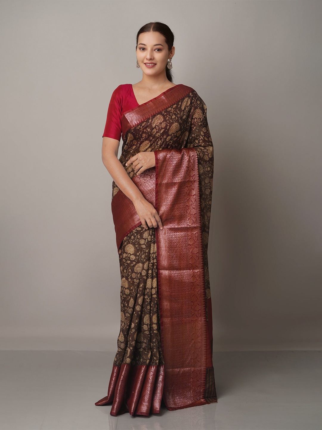 

Unnati Silks Women Brown Sarees