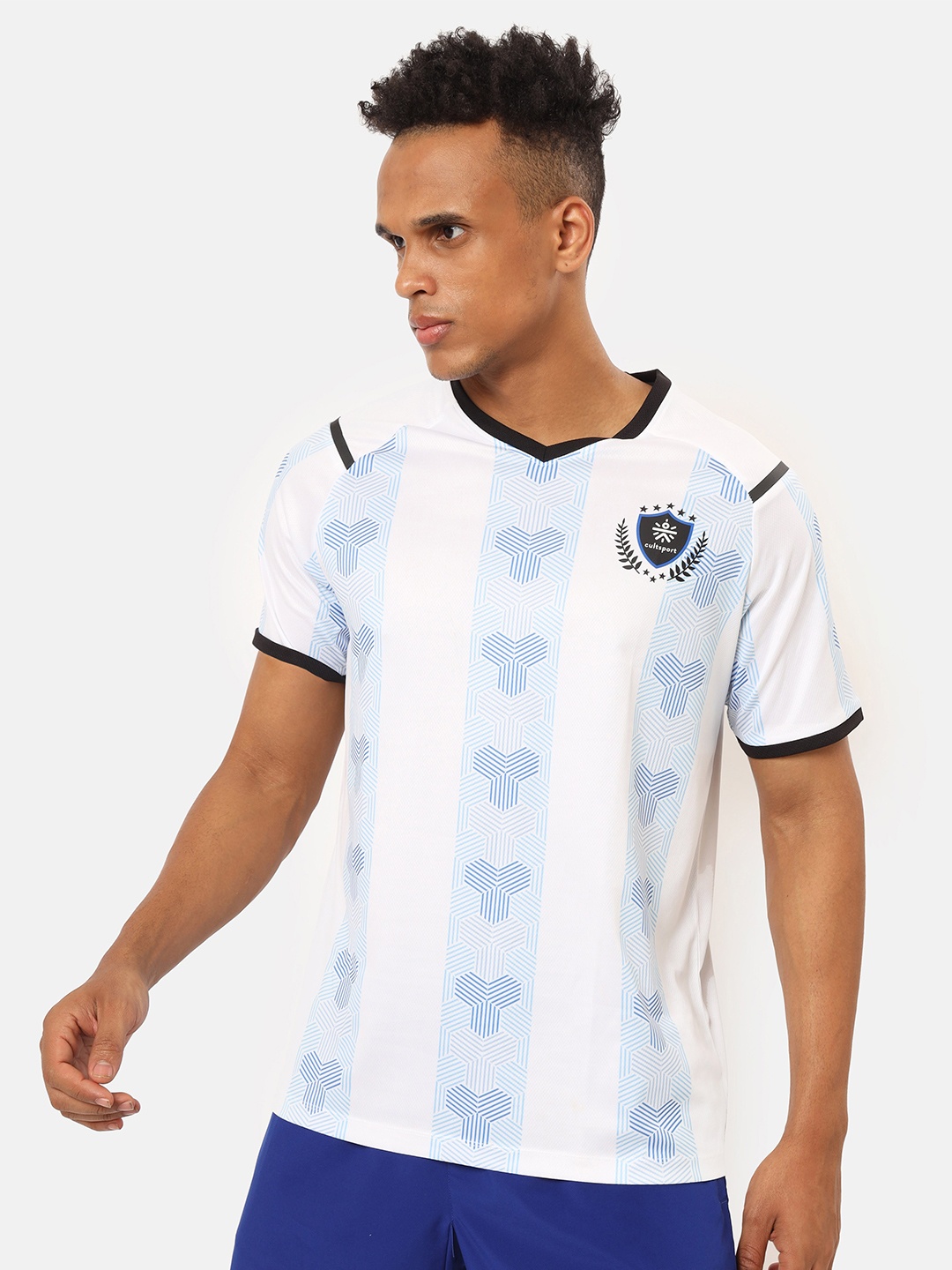 

Cultsport Men White Team Argentina Moisture Wicking T-shirt