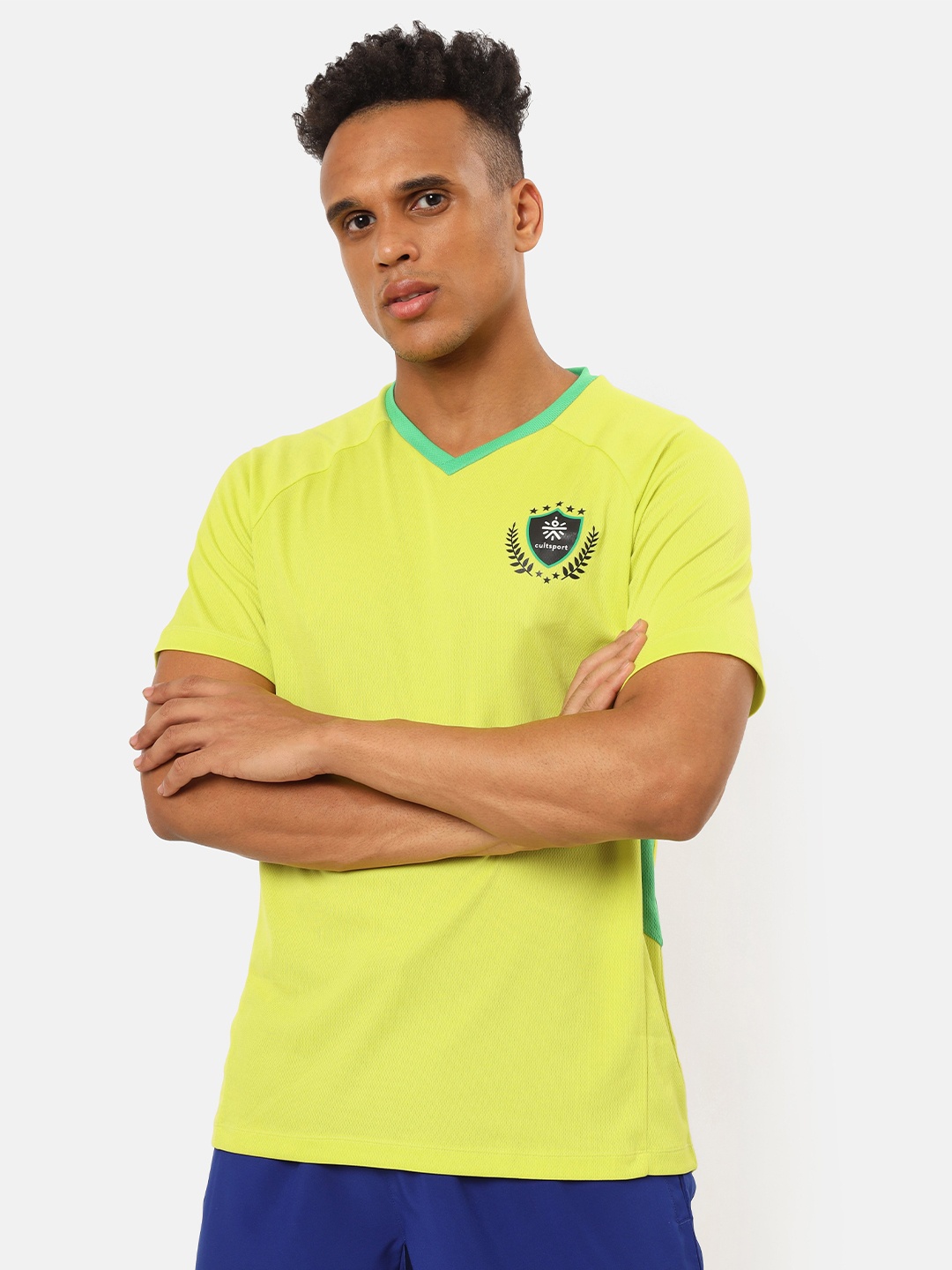 

CULT Men Yellow Team Brazil Moisture Wicking T-shirt