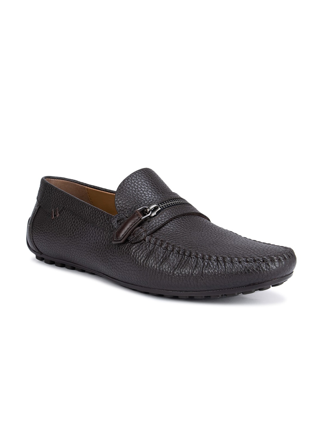 

ROSSO BRUNELLO Men Coffee Brown Textured Loafers