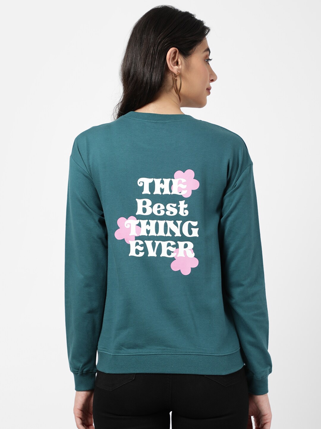 

R&B Women Grey Printed Sweatshirt