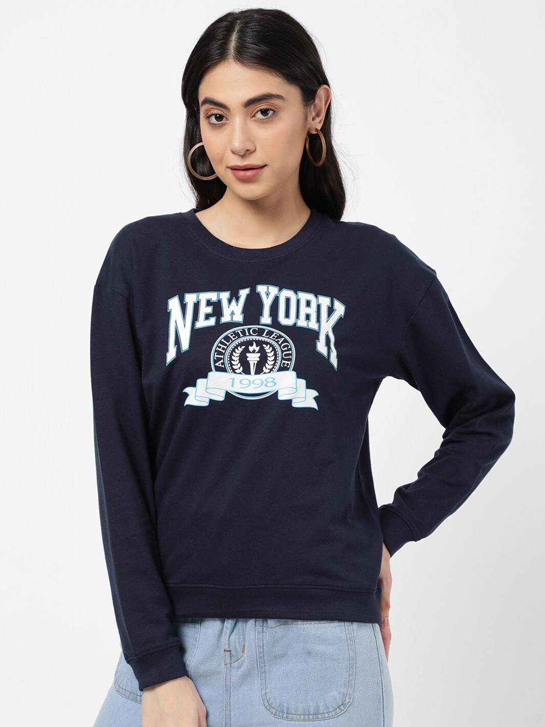 

R&B Women Navy Blue Sweatshirt