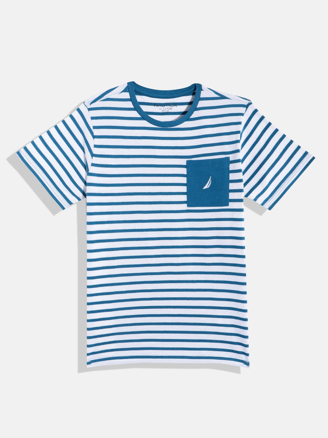 

Nautica Boys Pure Cotton Striped T-shirt, Teal