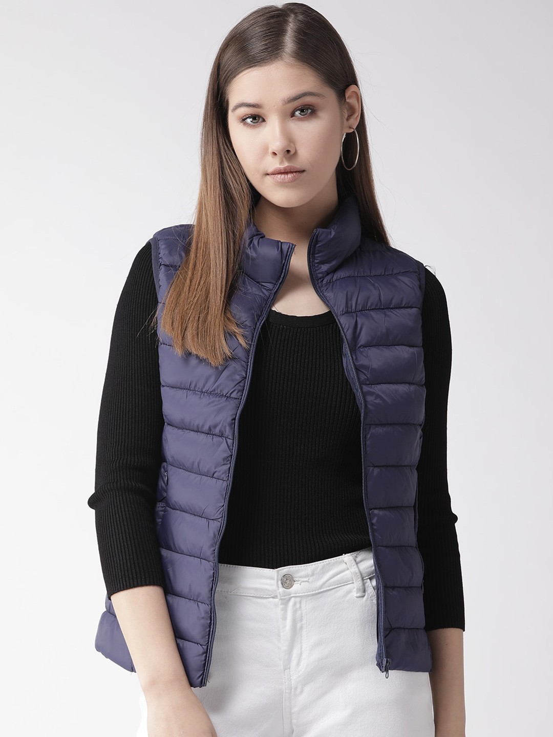 

Xpose Women Navy Blue Lightweight Padded Jacket