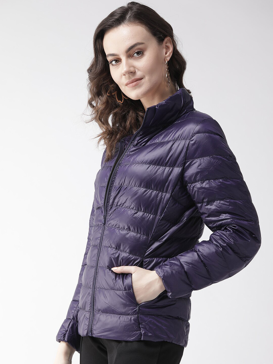 

Xpose Women Navy Blue Lightweight Puffer Jacket