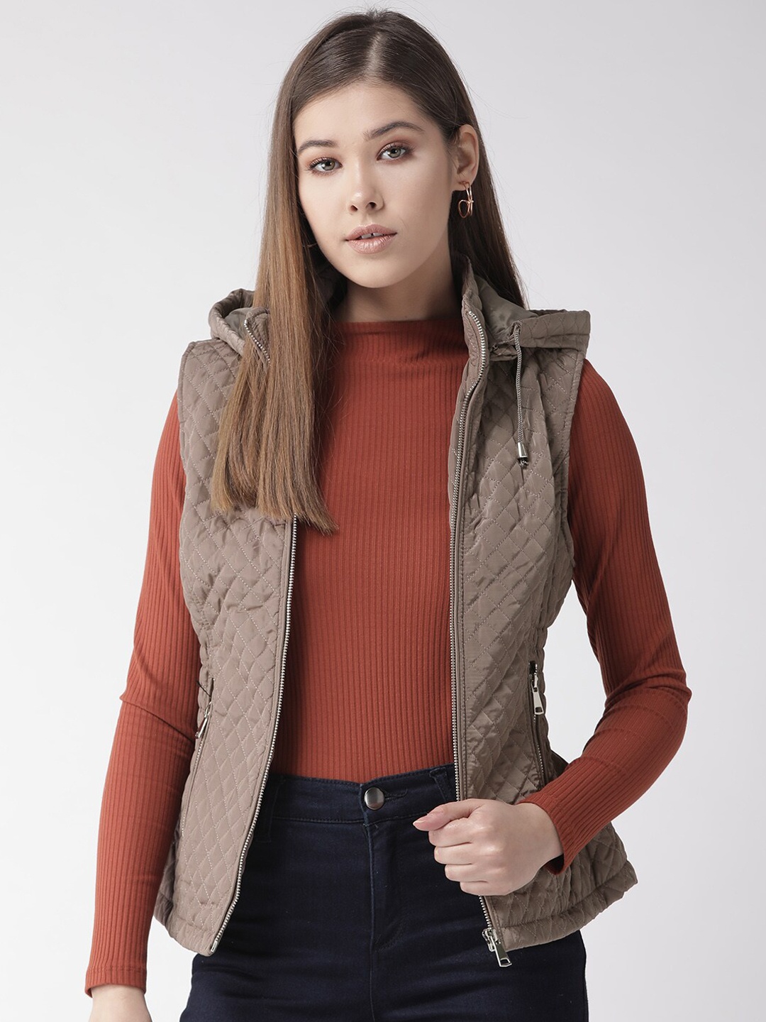 

Xpose Women Khaki Lightweight Quilted Jacket