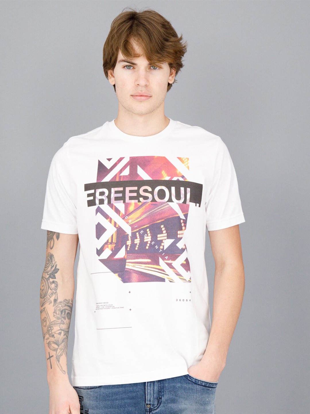

FREESOUL Men Typography Printed T-shirt, White