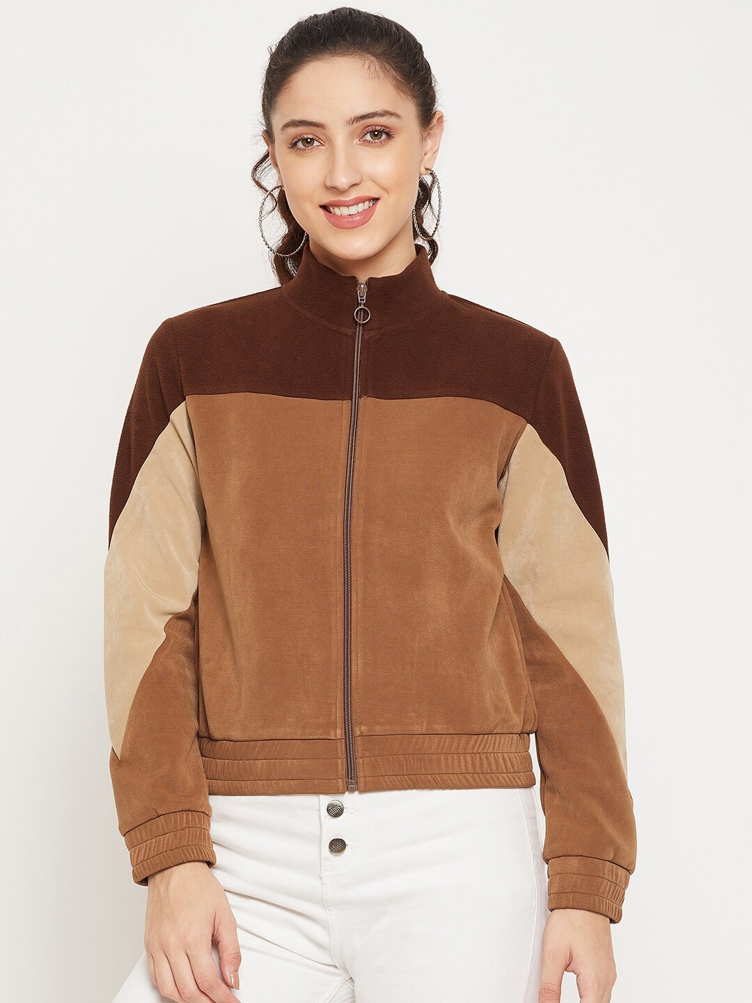 

CAMLA Women Camel Brown Colourblocked Sweatshirt