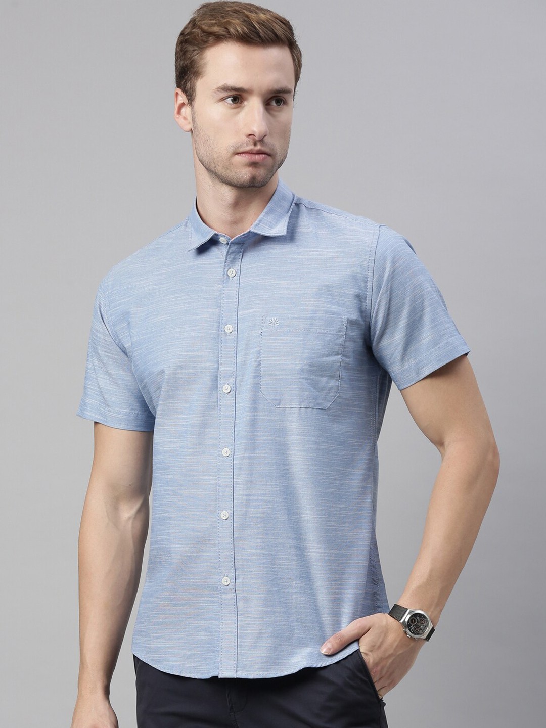 

Chennis Men Blue Slim Fit Casual Shirt