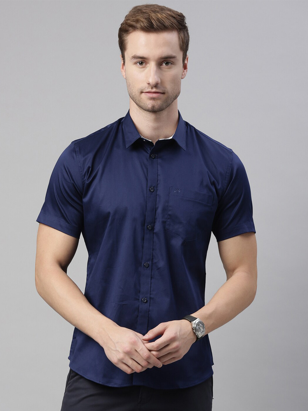 

Chennis Men Blue Slim Fit Casual Shirt