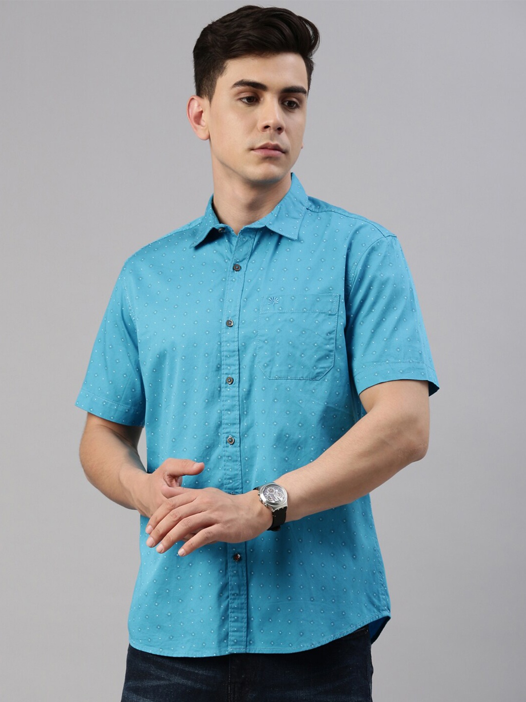 

Chennis Men Blue Slim Fit Casual Shirt