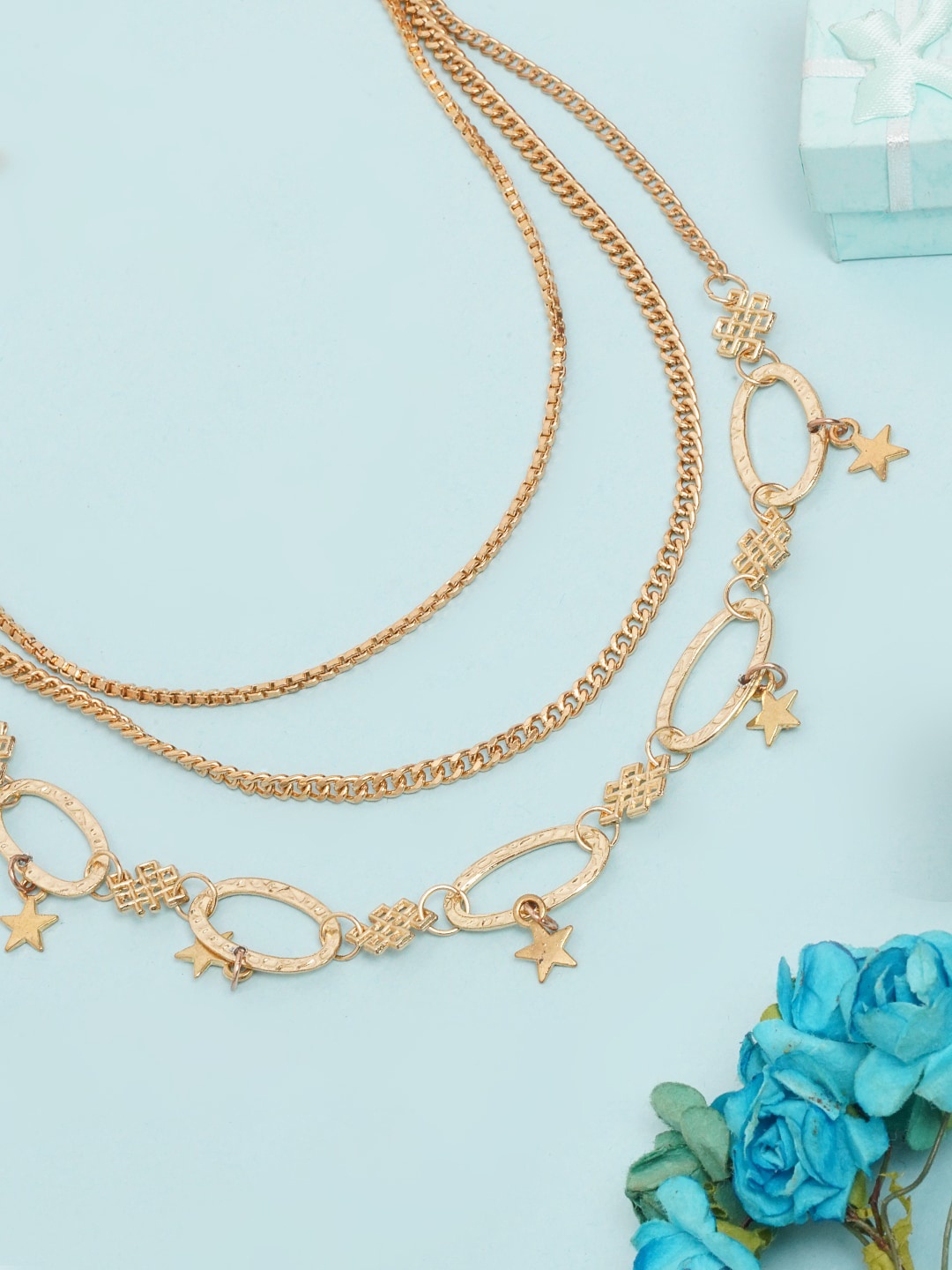 

DressBerry Women Rose Gold Brass Rose Gold-Plated Layered Necklace