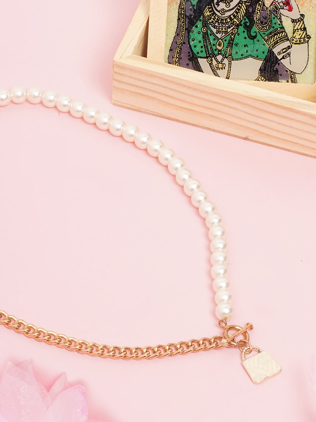

DressBerry Women Rose Gold & White Brass Rose Gold-Plated Necklace