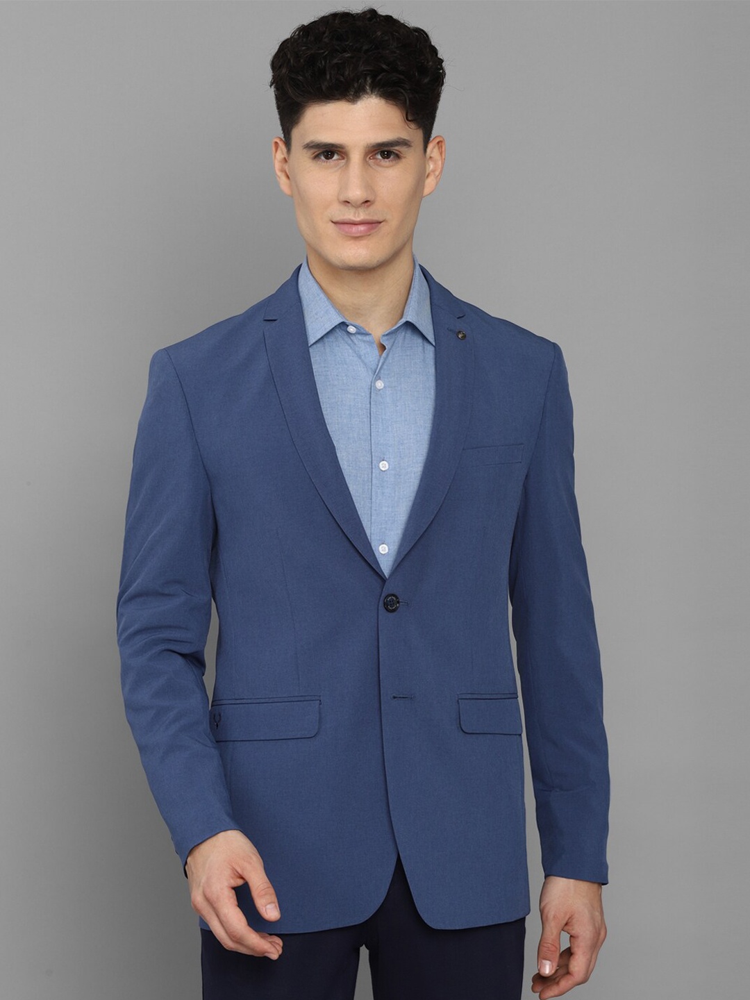 

Allen Solly Men Blue Solid Slim Fit Formal Blazer