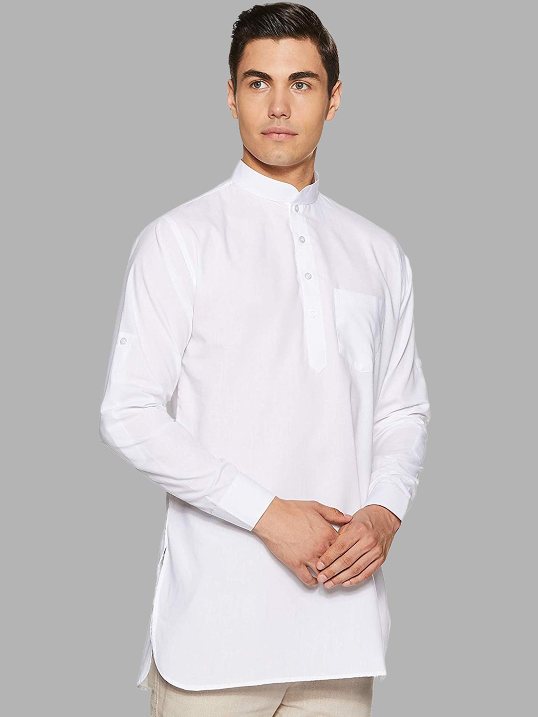 

ROYAL KURTA Men White Chikankari Summer Sheers Kurta