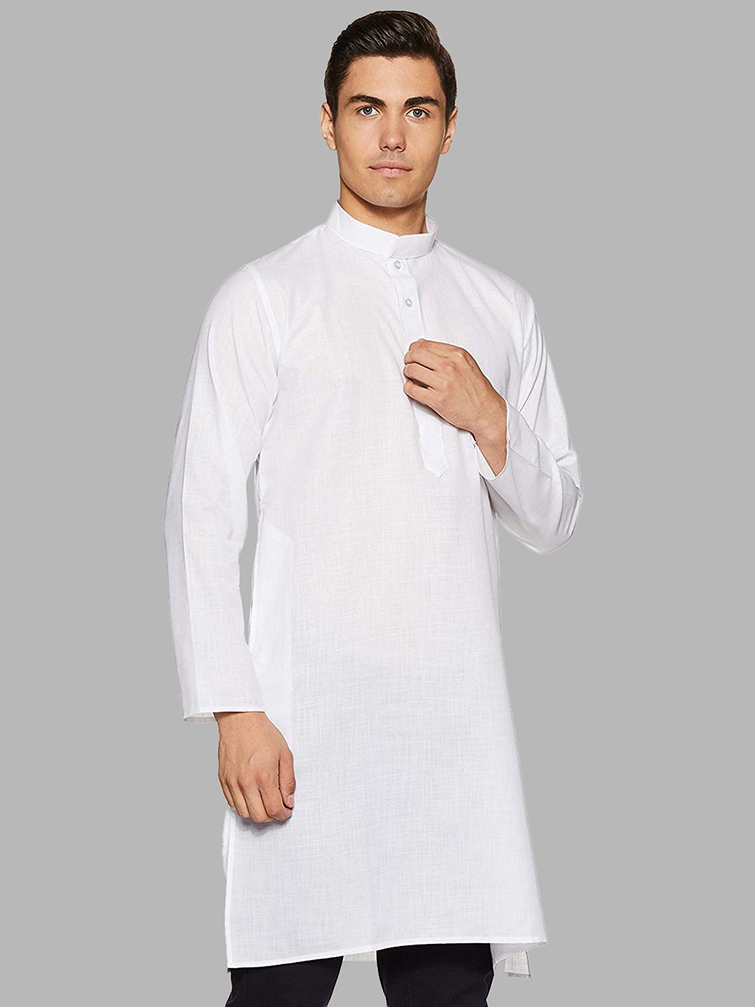 

ROYAL KURTA Men White Solid Cotton Kurta