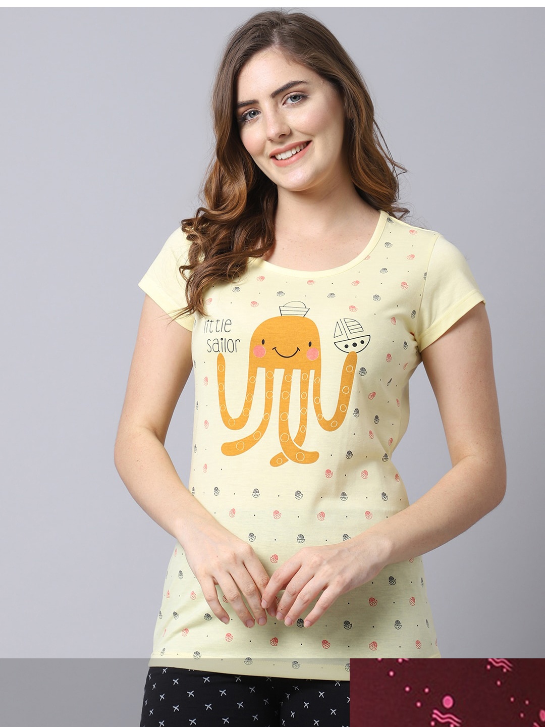 

Shararat Pack Of 2 Women Yellow Printed Nightdress
