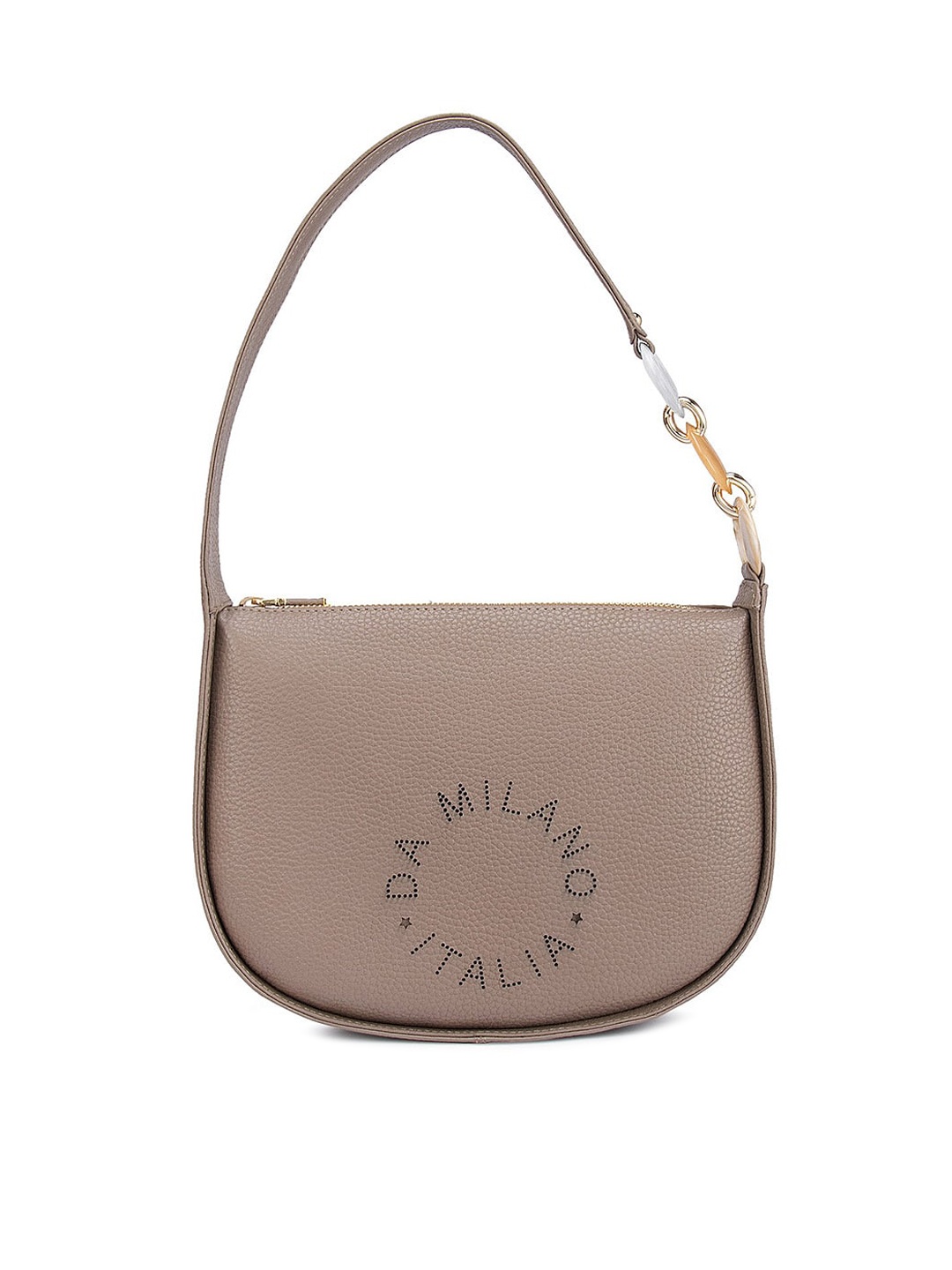 

Da Milano Brown Leather Half Moon Handheld Bag