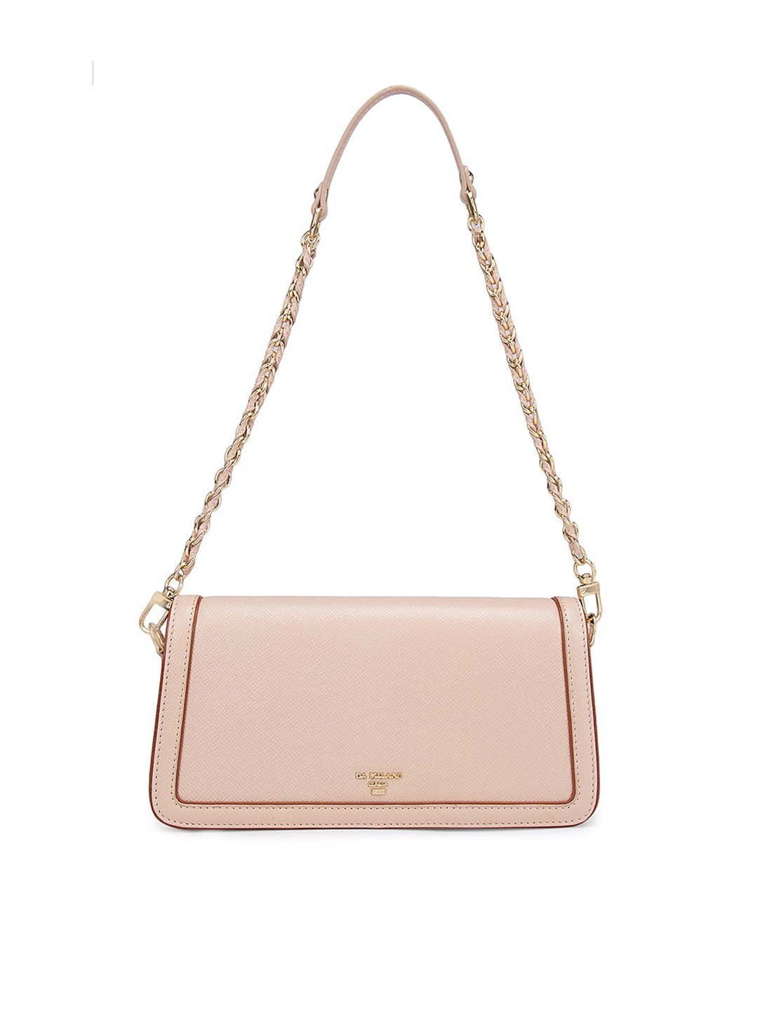 

Da Milano Pink Leather Swagger Shoulder Bag with Bow Detail