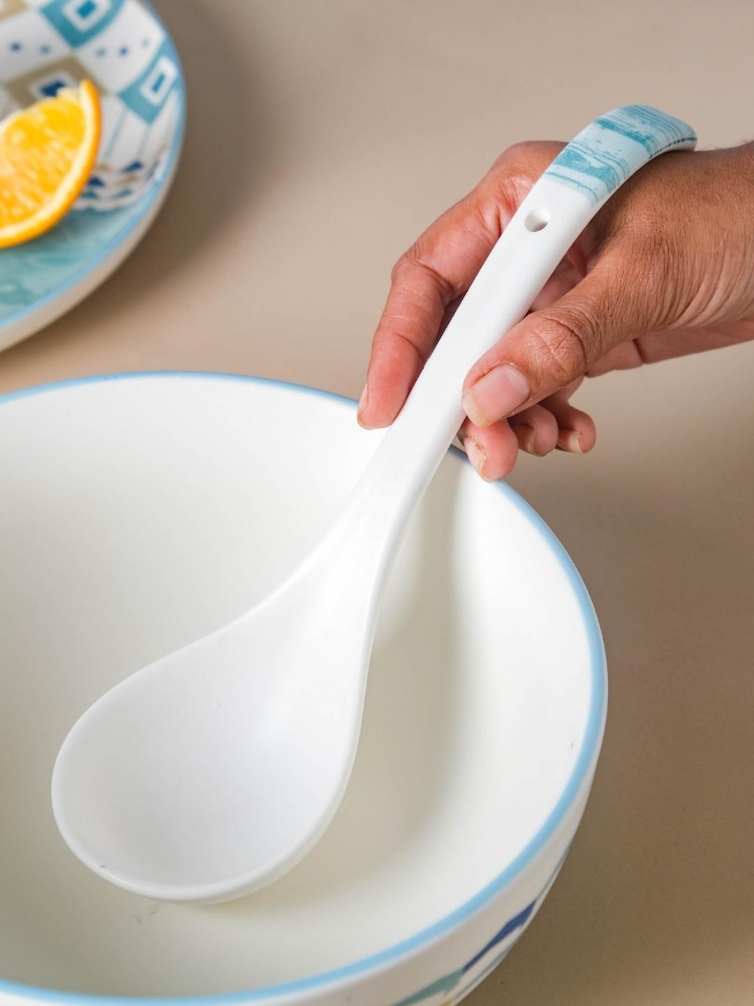

Nestasia White & Blue Ceramic Serving Spoon